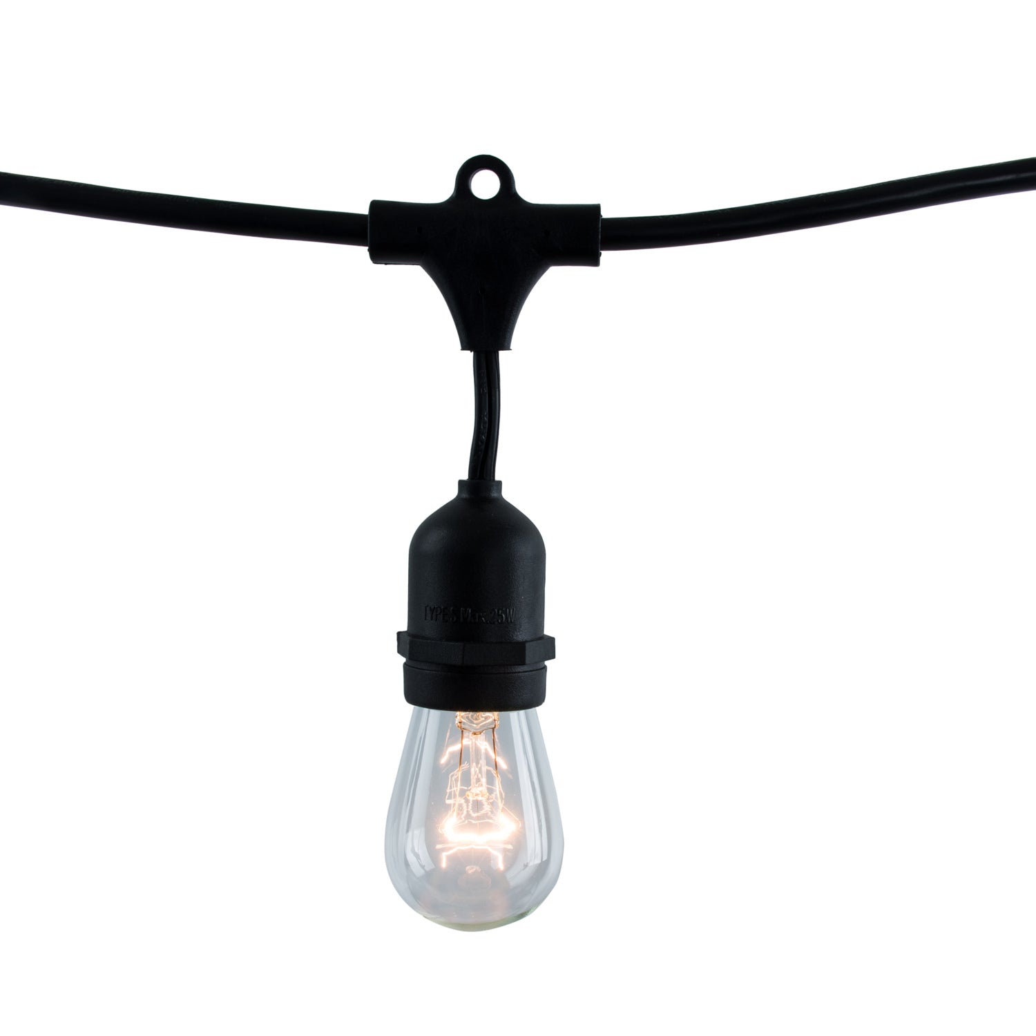 14' STRING LIGHT 10 SOCKETS KIT BLACK W/11W S14 CLEAR 130V