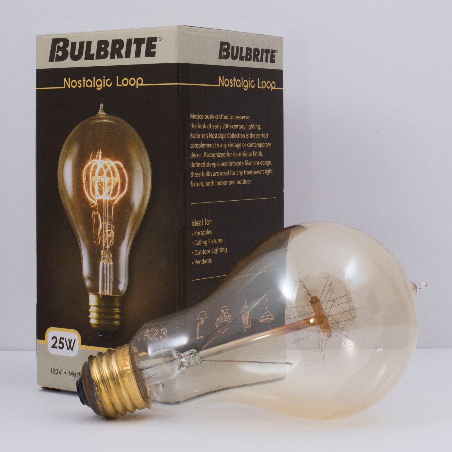 流木の灯り-13 25W A19 NOSTALGIC LOOP E26 120V – Bulbrite