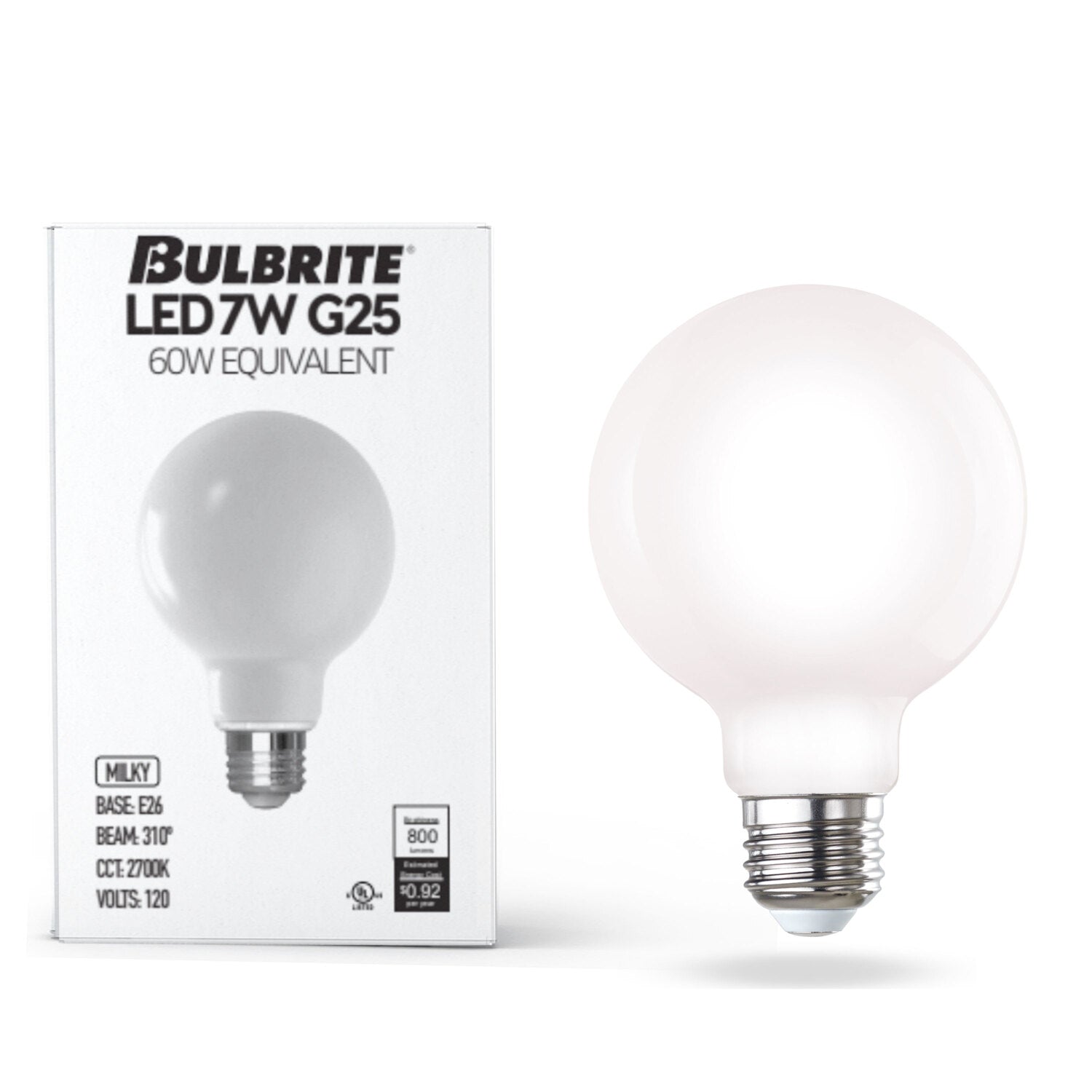 7W LED G25 2700K FILAMENT MILKY E26 DIM – Bulbrite