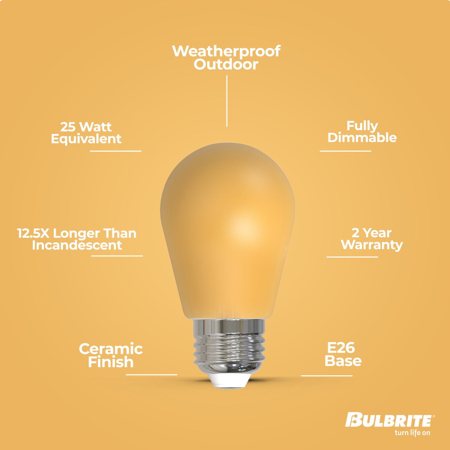 bulbrite plant grow light bulb 2.5W LED S14 YELLOW FILAMENT DIMMABLE – Bulbrite