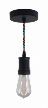 Black Pendant - Multicolor Cord