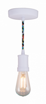 White Pendant - Multicolor Cord